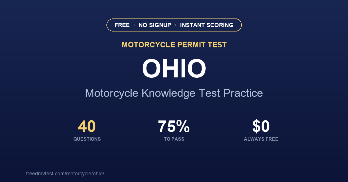 Ohio Motorcycle Manual 2026 — Free PDF Download &amp; Summary | FreeDMVTest